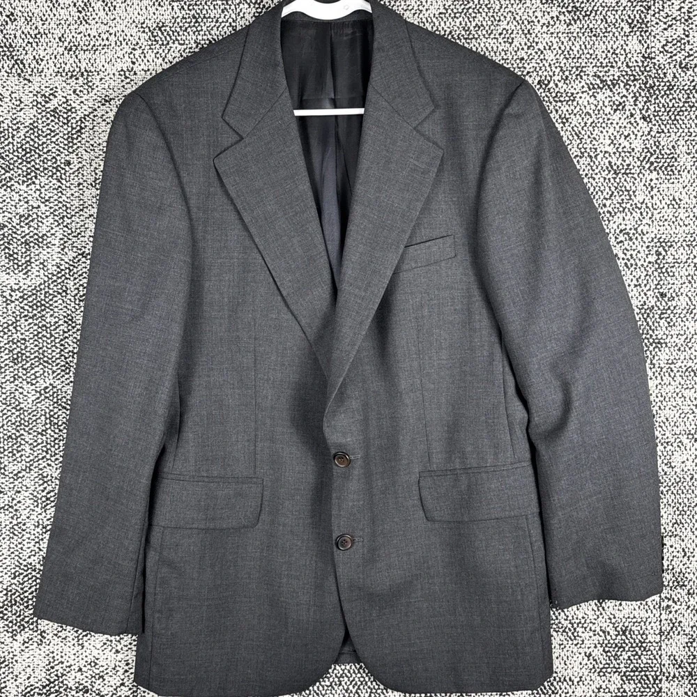 Ralph Lauren University‎ Polo Club Blazer Mens 42R 100% Wool Gray